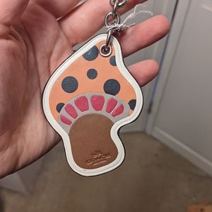 Coach Leather Mushroom Keychain